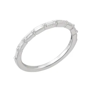 0.26 Cttw Baguette Diamond 18K White Gold Wedding Band