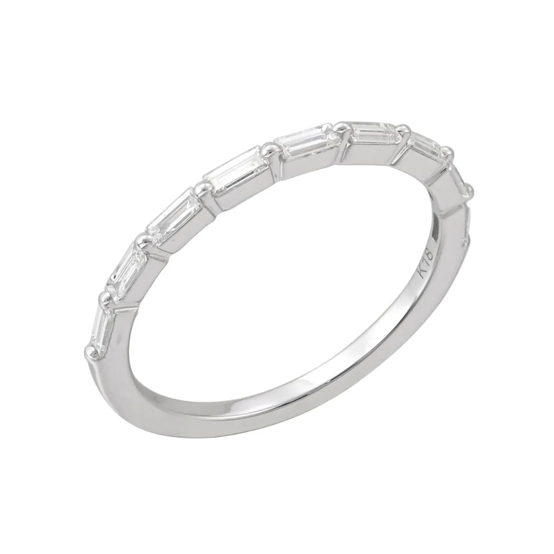0.26 Cttw Baguette Diamond 18K White Gold Wedding Band