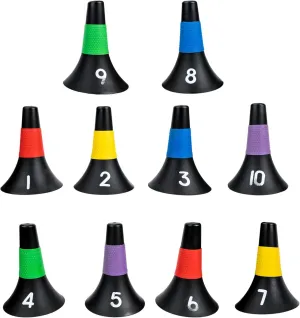 10pcs Horn-Shaped Obstacle Cones for Basketball Soccer Training Portable Agility Markers for Outdoor Sports Lightweight Stackable Design for Easy Storage and Transport