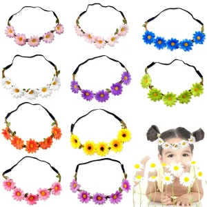 10PCS Multicolor Lady Girl Fashion Flower Crown Floral Garland Headbands for Festival Wedding Party