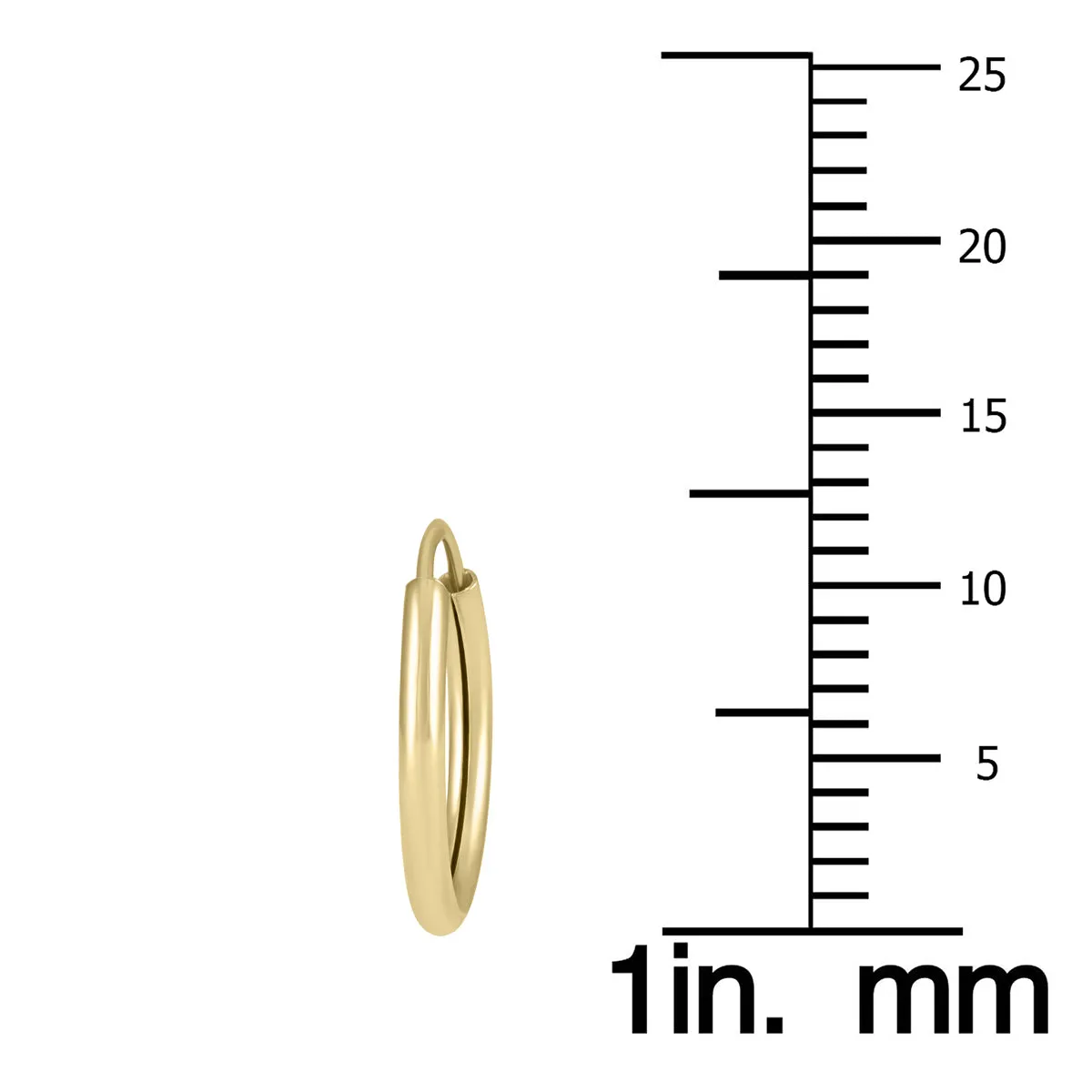12Mm Endless Hoop Earring 14K Yellow Gold