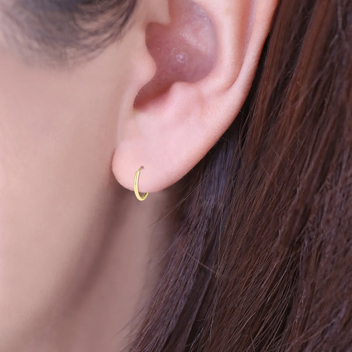 12Mm Endless Hoop Earring 14K Yellow Gold