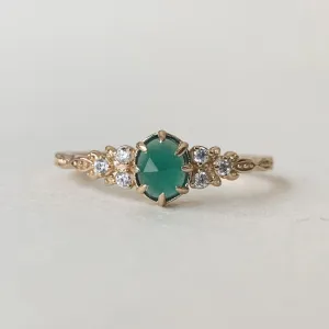 14k Gold Vermeil Green Onyx Vintage Engagement Rings