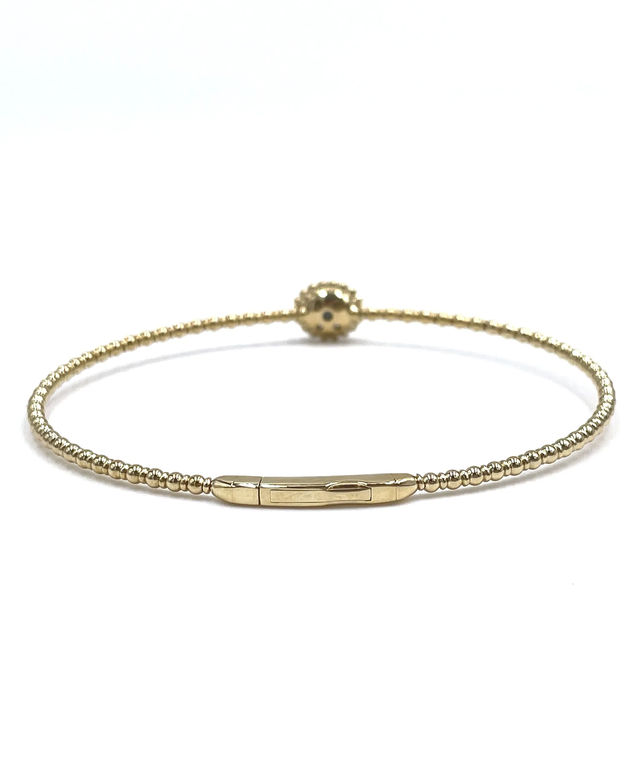 14K Yellow Gold Single Station Diamond Bangle Bracelet