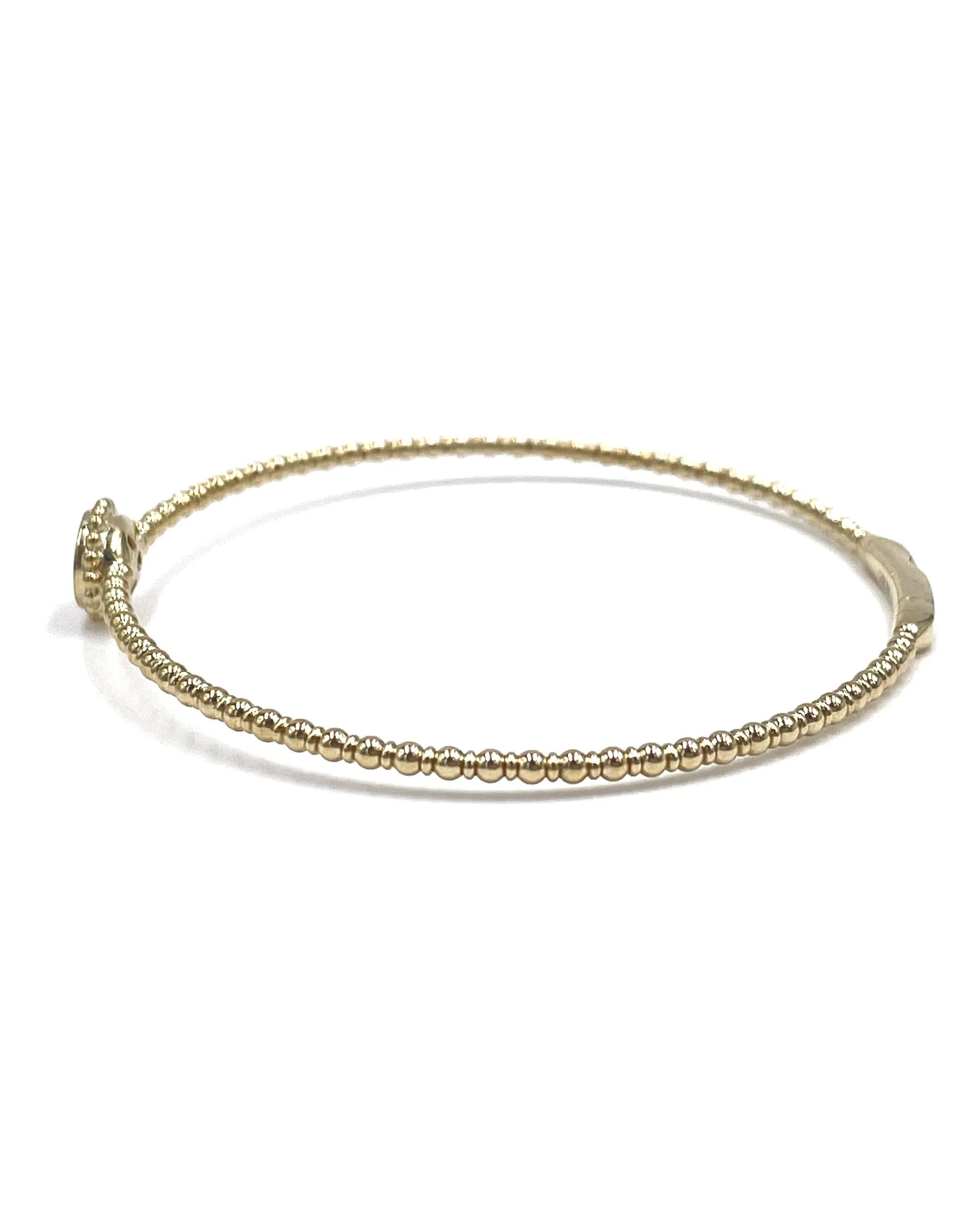 14K Yellow Gold Single Station Diamond Bangle Bracelet