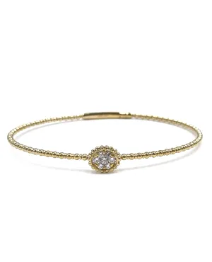 14K Yellow Gold Single Station Diamond Bangle Bracelet