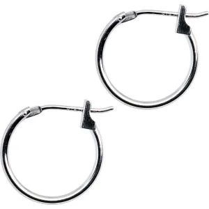 14KT White Gold 1.5mm 9/16 Inch Hoop Earrings