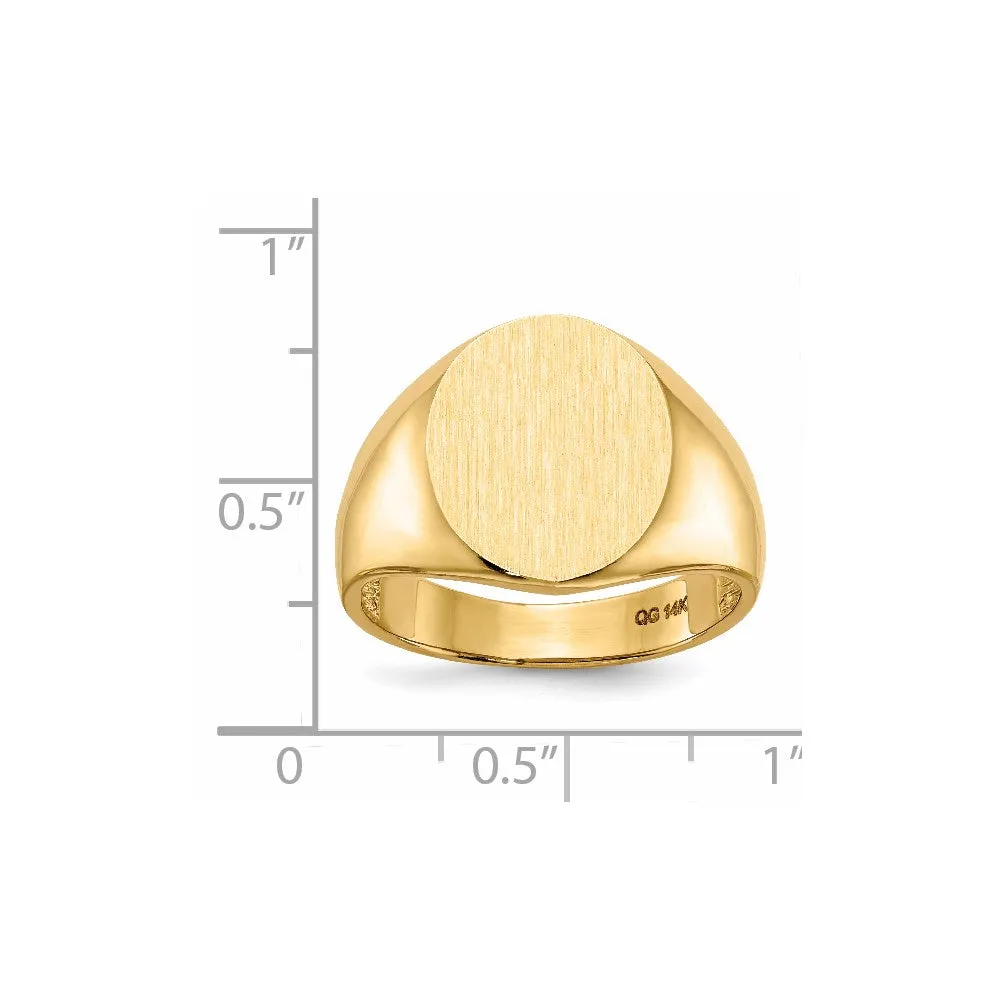 14KT Yellow Gold 15X13.5MM Signet Ring; Size 10