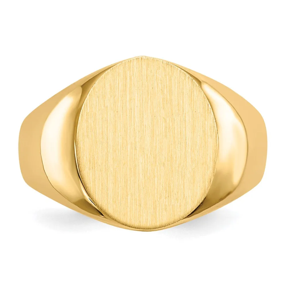 14KT Yellow Gold 15X13.5MM Signet Ring; Size 10