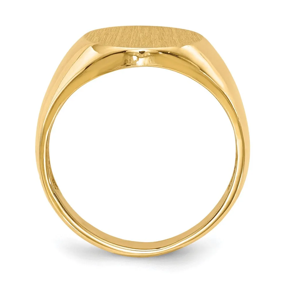 14KT Yellow Gold 15X13.5MM Signet Ring; Size 10