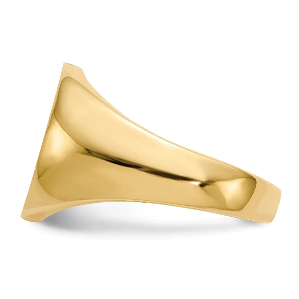14KT Yellow Gold 15X13.5MM Signet Ring; Size 10