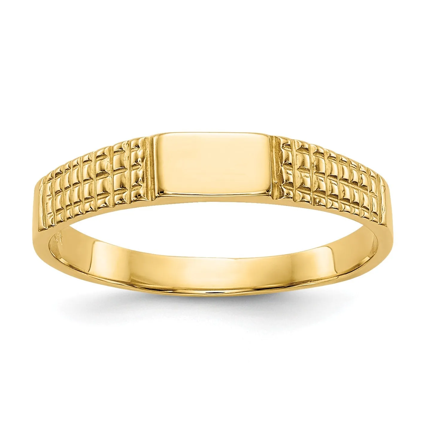 14KT Yellow Gold Childrens Signet Ring; Size 3.2