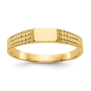 14KT Yellow Gold Childrens Signet Ring; Size 3.2