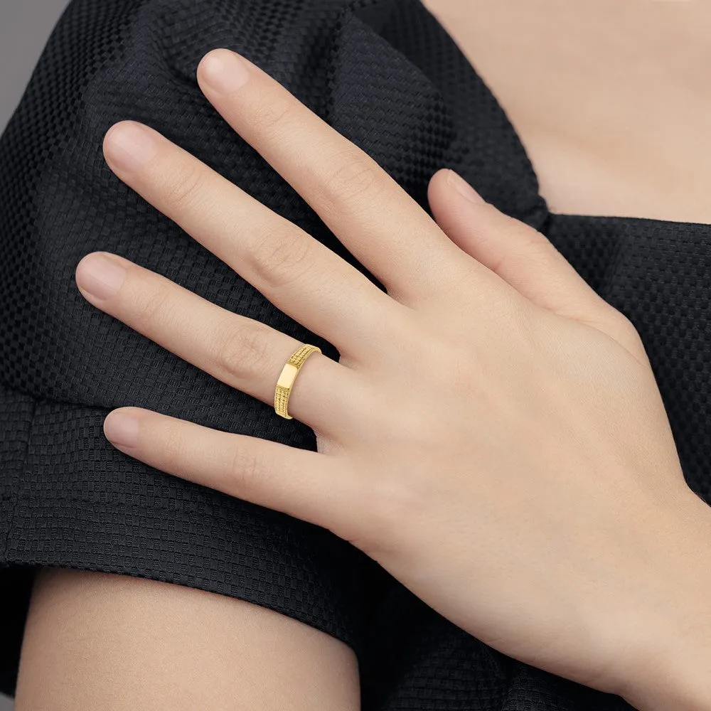 14KT Yellow Gold Childrens Signet Ring; Size 3.2
