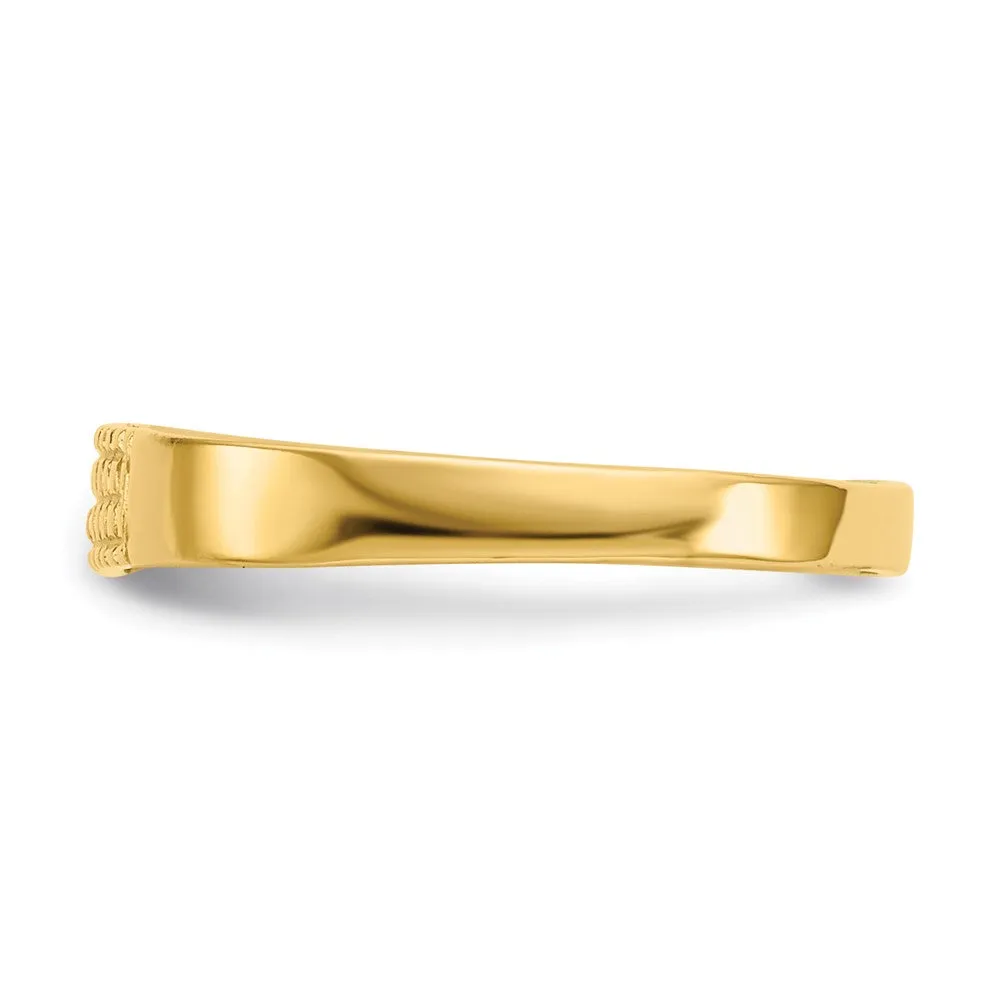 14KT Yellow Gold Childrens Signet Ring; Size 3.2