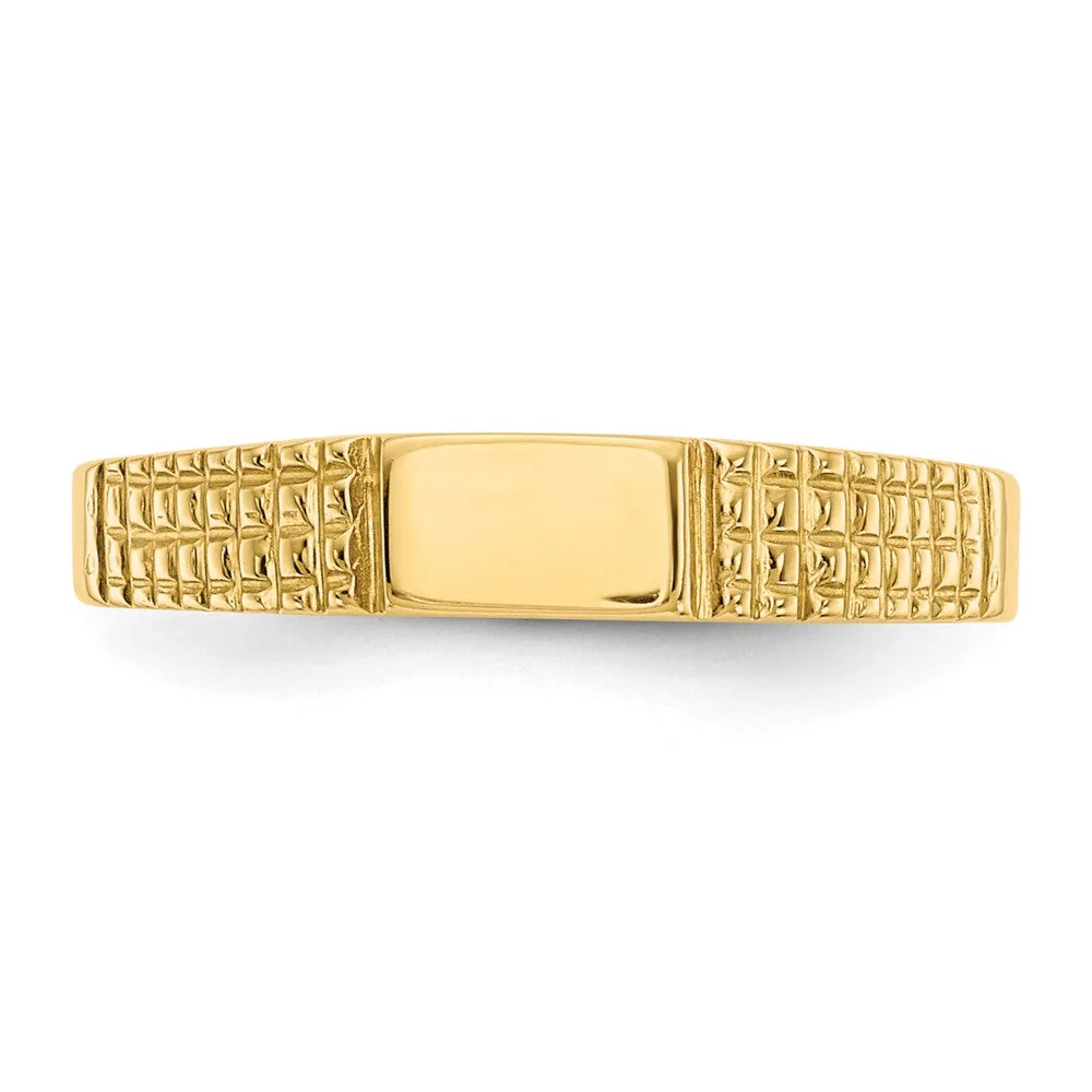 14KT Yellow Gold Childrens Signet Ring; Size 3.2