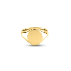 18ct Yellow Gold 13 x 11mm Oval Signet Ring