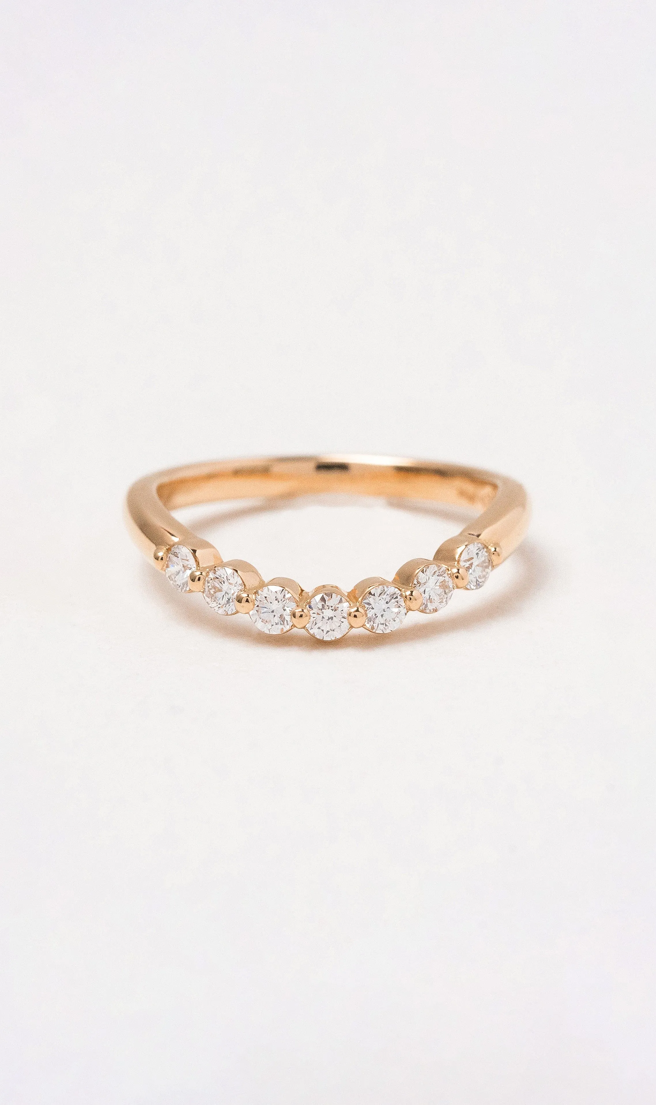 18K Small Diamond Signet Huggie Band