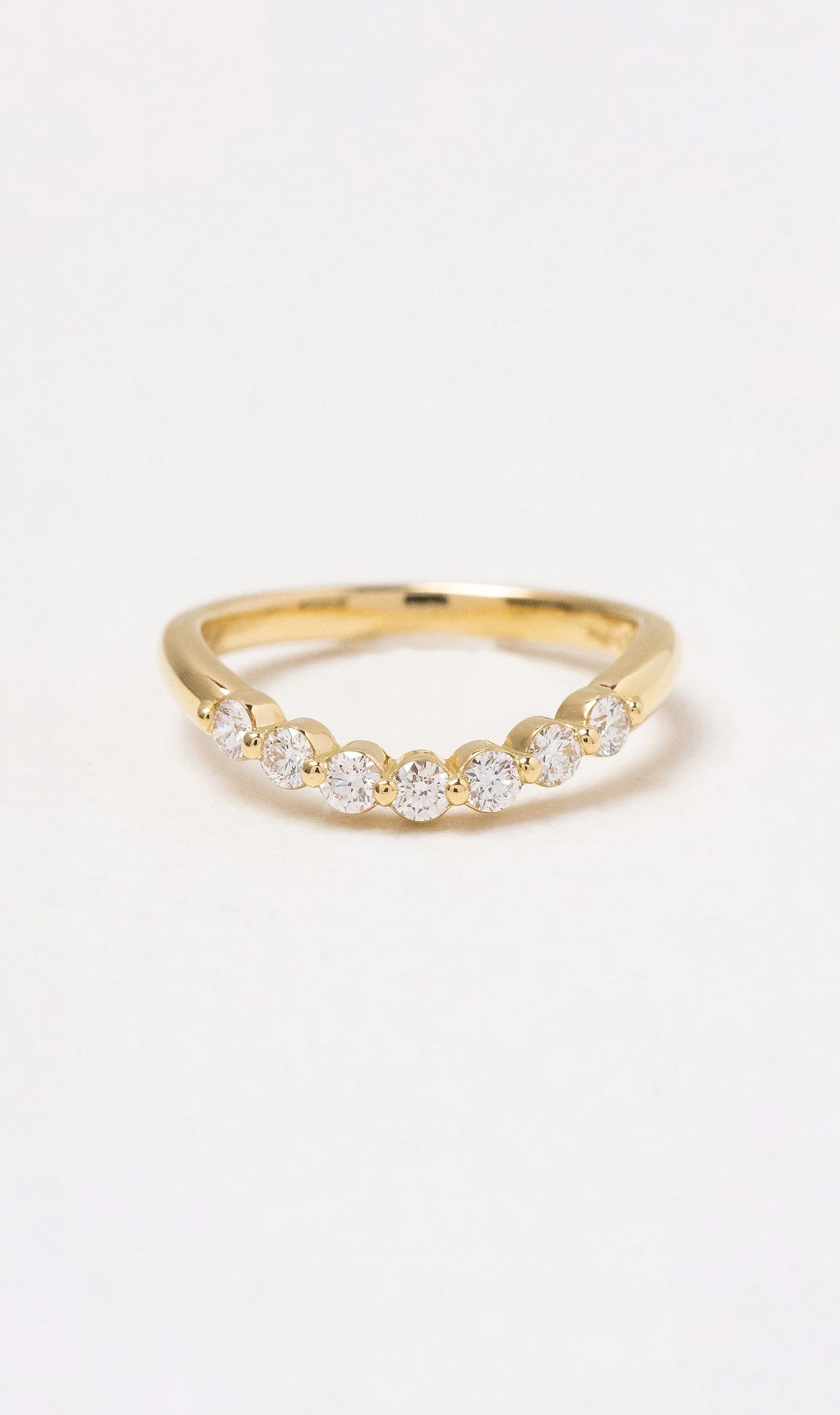 18K Small Diamond Signet Huggie Band