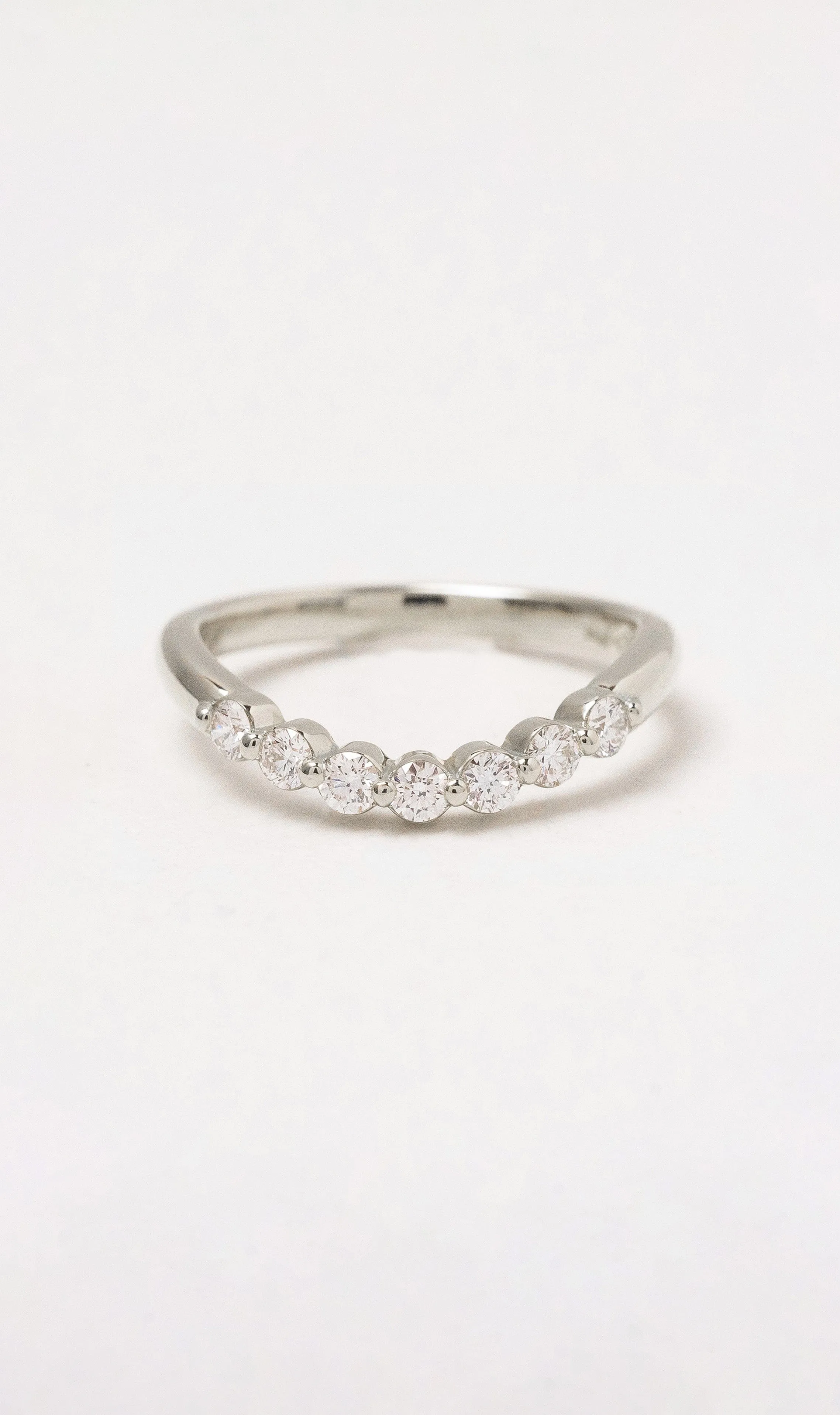 18K Small Diamond Signet Huggie Band