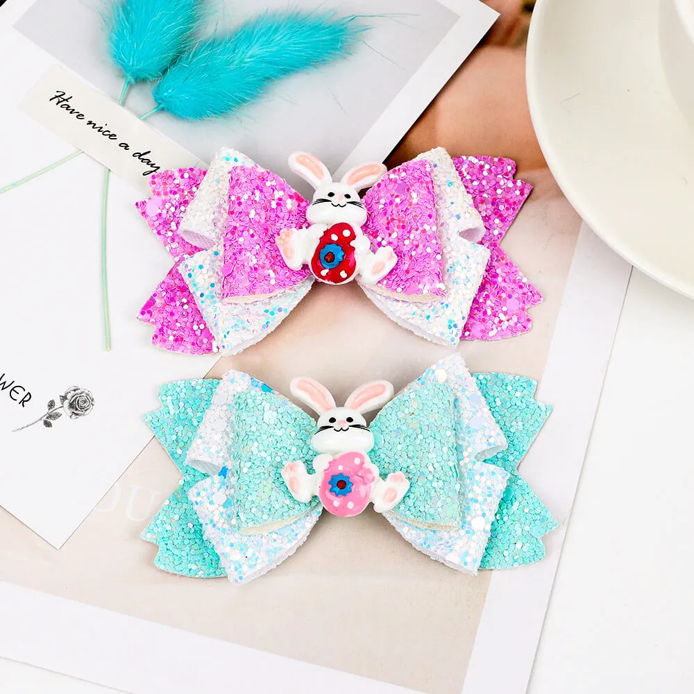 2PCS Sparkle Glitter Hair Clips for Little Girls