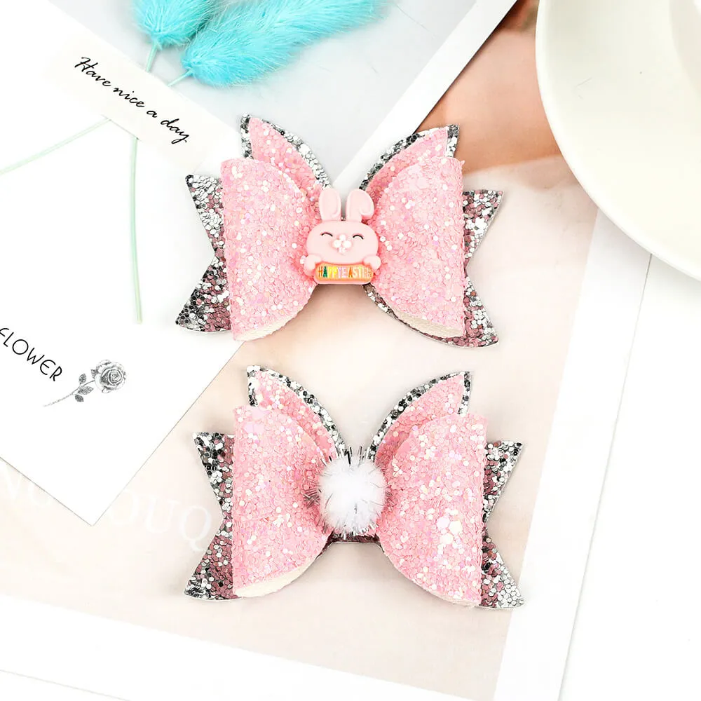 2PCS Sparkle Glitter Hair Clips for Little Girls