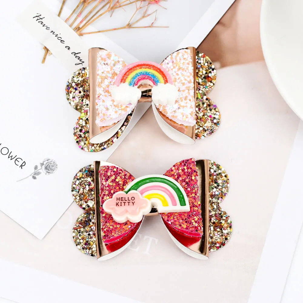 2PCS Sparkle Glitter Hair Clips for Little Girls