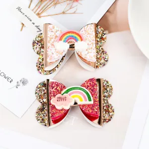2PCS Sparkle Glitter Hair Clips for Little Girls