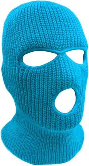 3-Hole Knit Sew Acrylic Outdoor Full Face Cover Thermal Balaclava Ski Mask One Size Fits Most