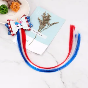 4th of July Unicorn Wig Hair Clips