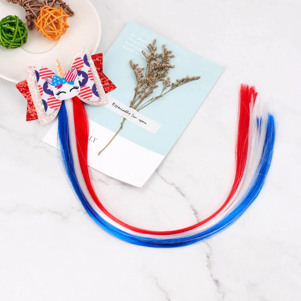 4th of July Unicorn Wig Hair Clips