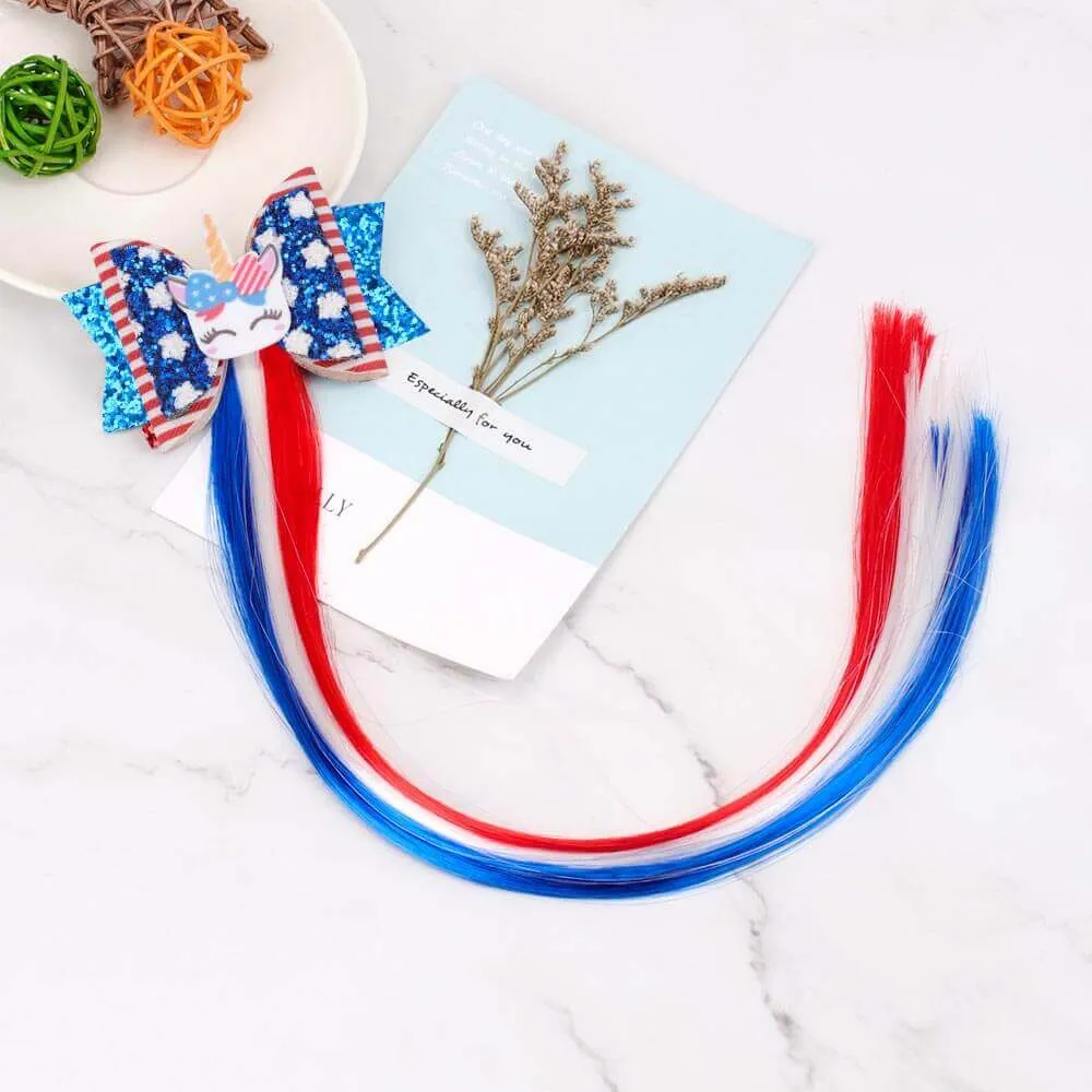 4th of July Unicorn Wig Hair Clips