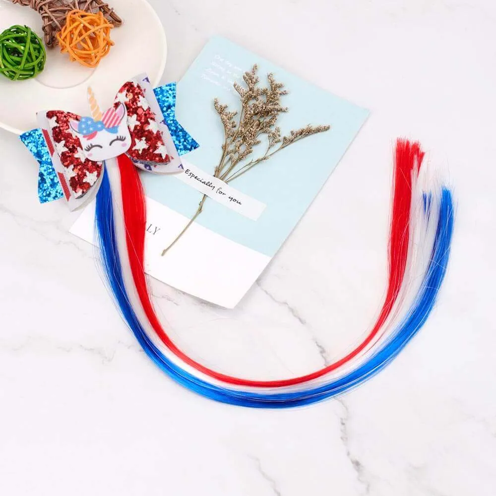 4th of July Unicorn Wig Hair Clips