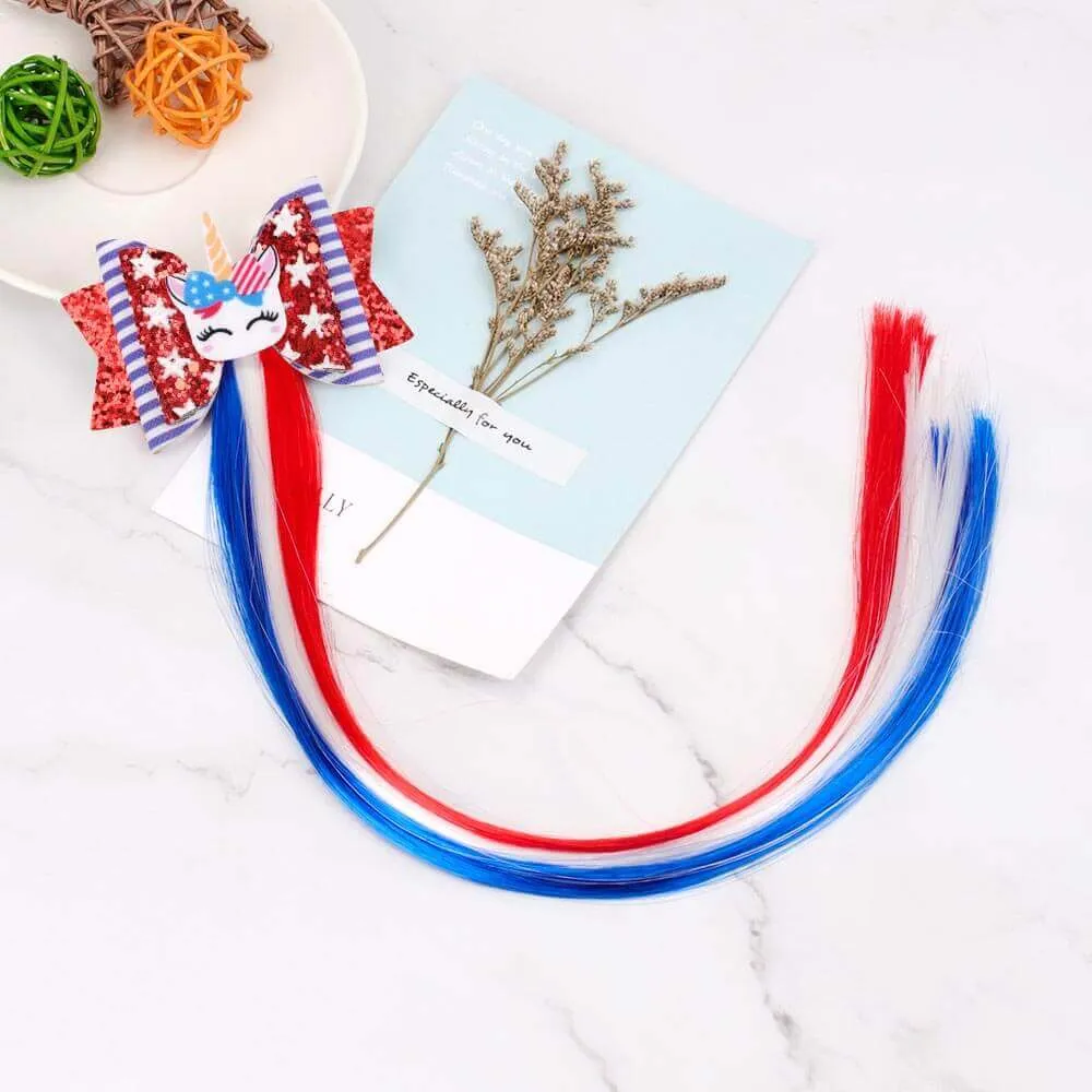 4th of July Unicorn Wig Hair Clips