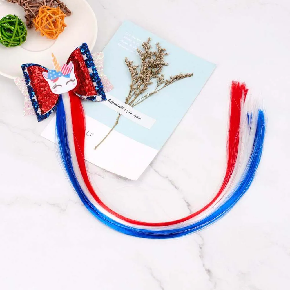 4th of July Unicorn Wig Hair Clips