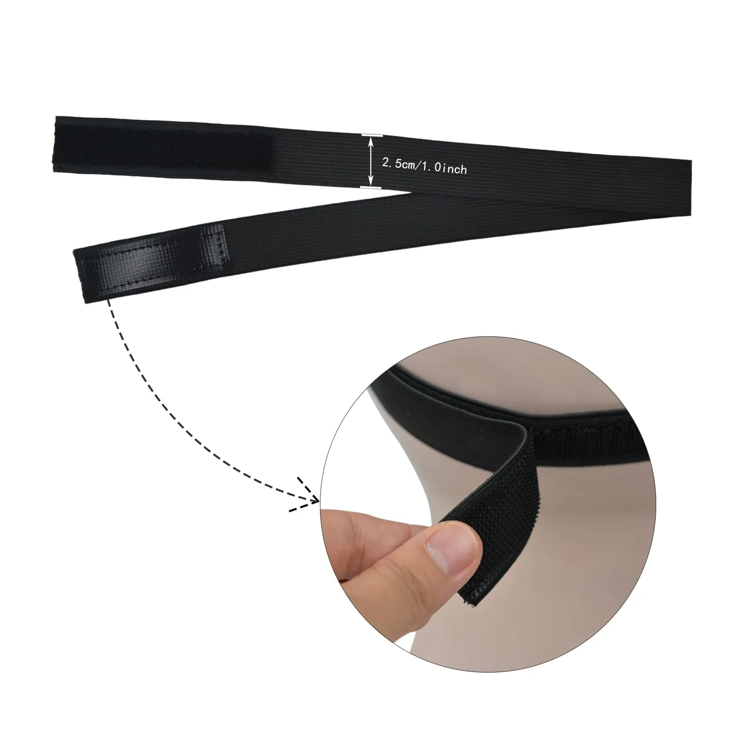 6 Pcs Elastic Band Lace Melting Bands Adjustable Wig Headbands for Lace Frontal Laying (Width 1 Inch)