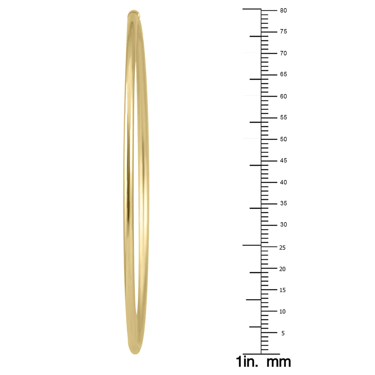 80Mm Endless Hoop Earrings 14K Yellow Gold