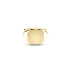 9ct Yellow Gold 14 x 13mm Cushion Signet Ring