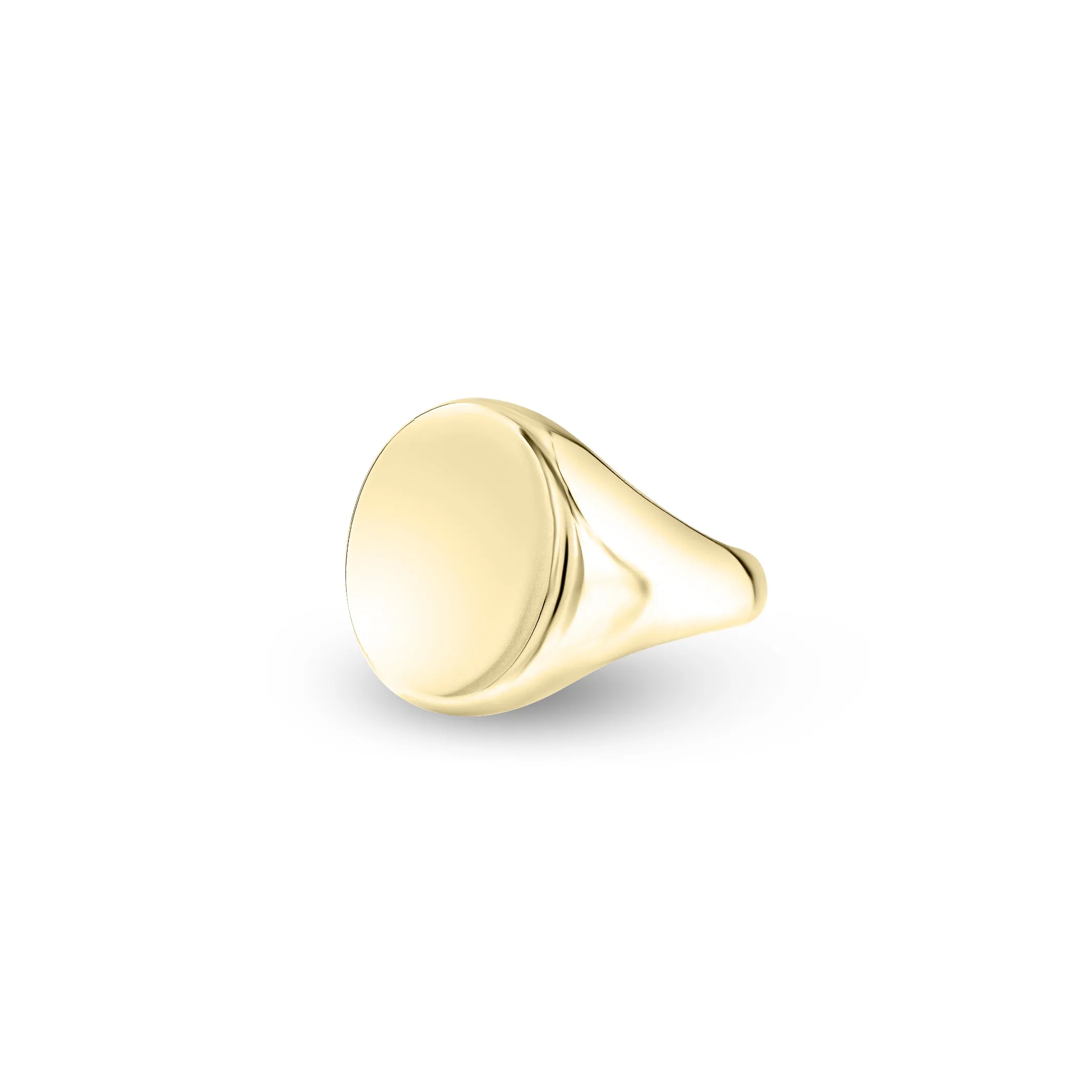 9ct Yellow Gold 16 x 13mm Oval Signet Ring