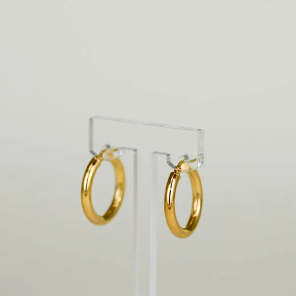 9ct Yellow Gold Chunky Medium 20mm Hoop Earrings