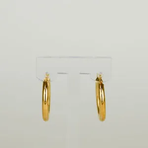 9ct Yellow Gold Chunky Medium 20mm Hoop Earrings