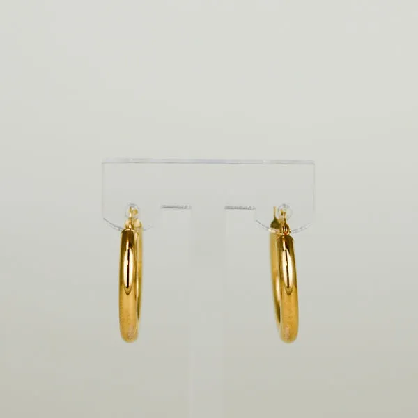 9ct Yellow Gold Chunky Medium 20mm Hoop Earrings