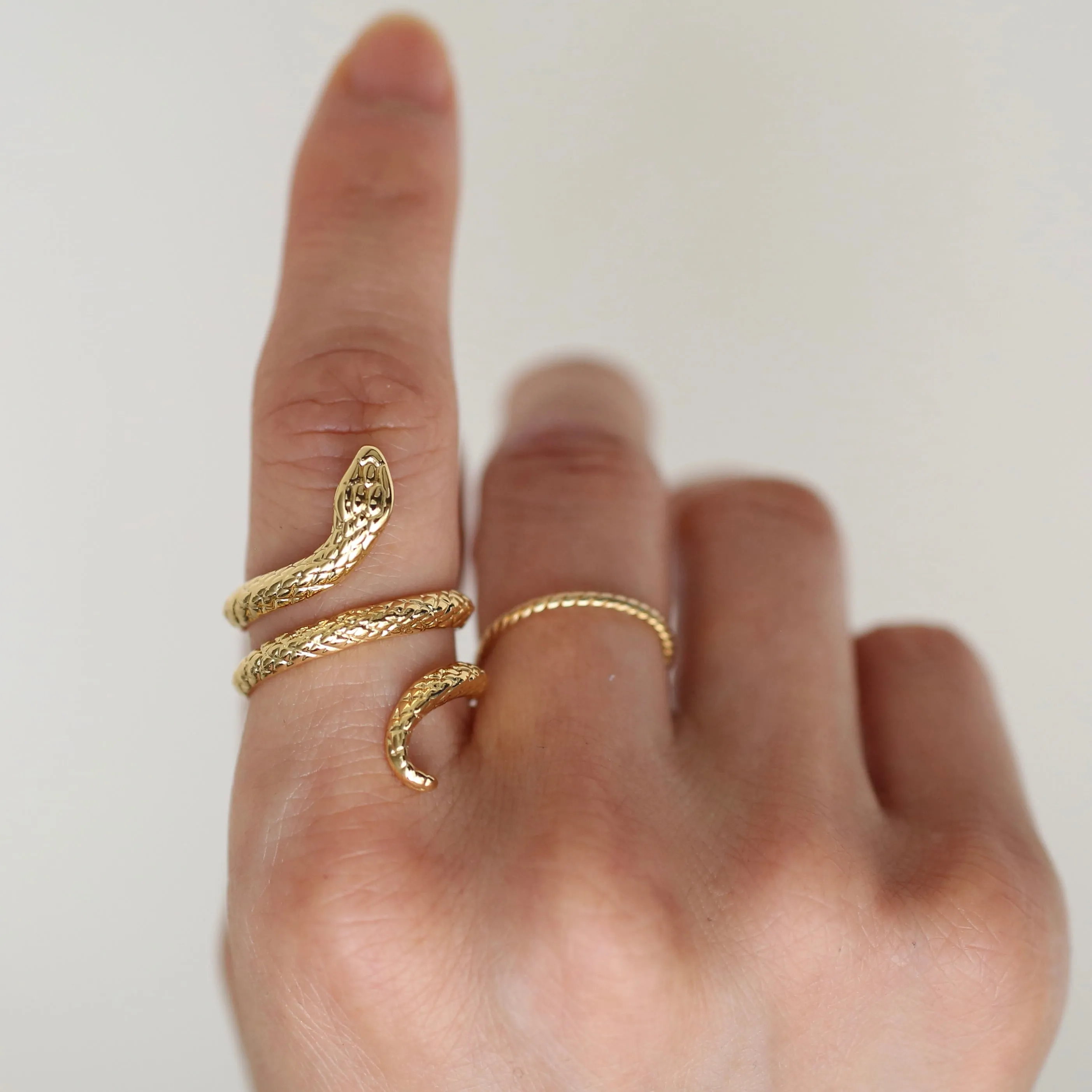 Adjustable Gold Snake Ring
