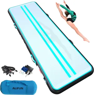 ALIFUN Inflatable Gymnastics Tumbling Track Mat Air Training Mat 6.6-20ft Non Slip for Home/Gym/Yoga with Pump