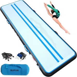 ALIFUN Inflatable Gymnastics Tumbling Track Mat Air Training Mat 6.6-20ft Non Slip for Home/Gym/Yoga with Pump