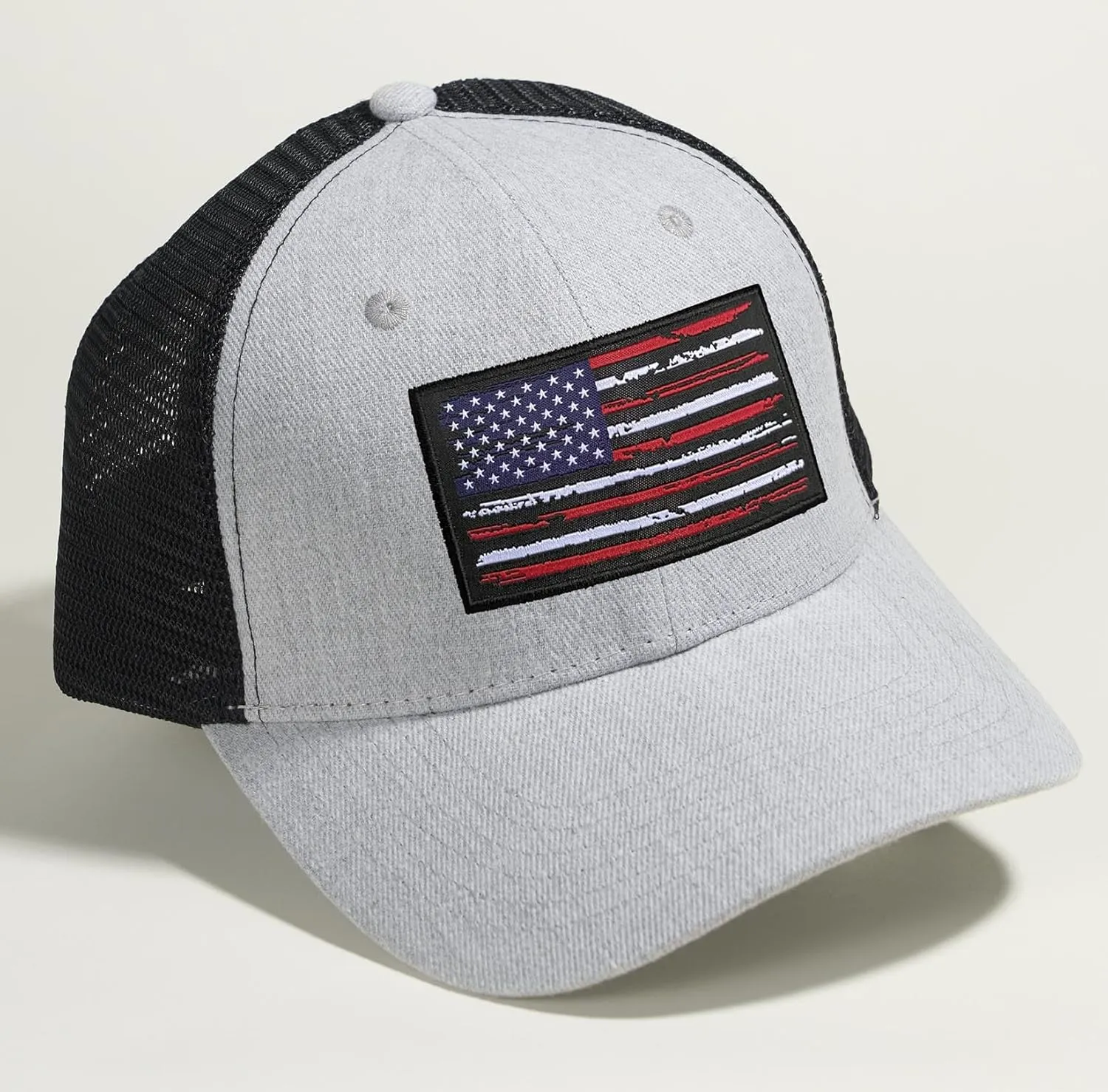American Flag Hat, Baseball Cap for Men Women, Adjustable Snapback Hats USA Flag Trucker Hat Black