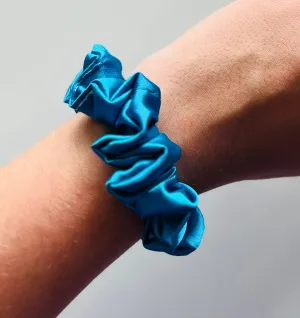 Blue Sky Satin Scrunchie