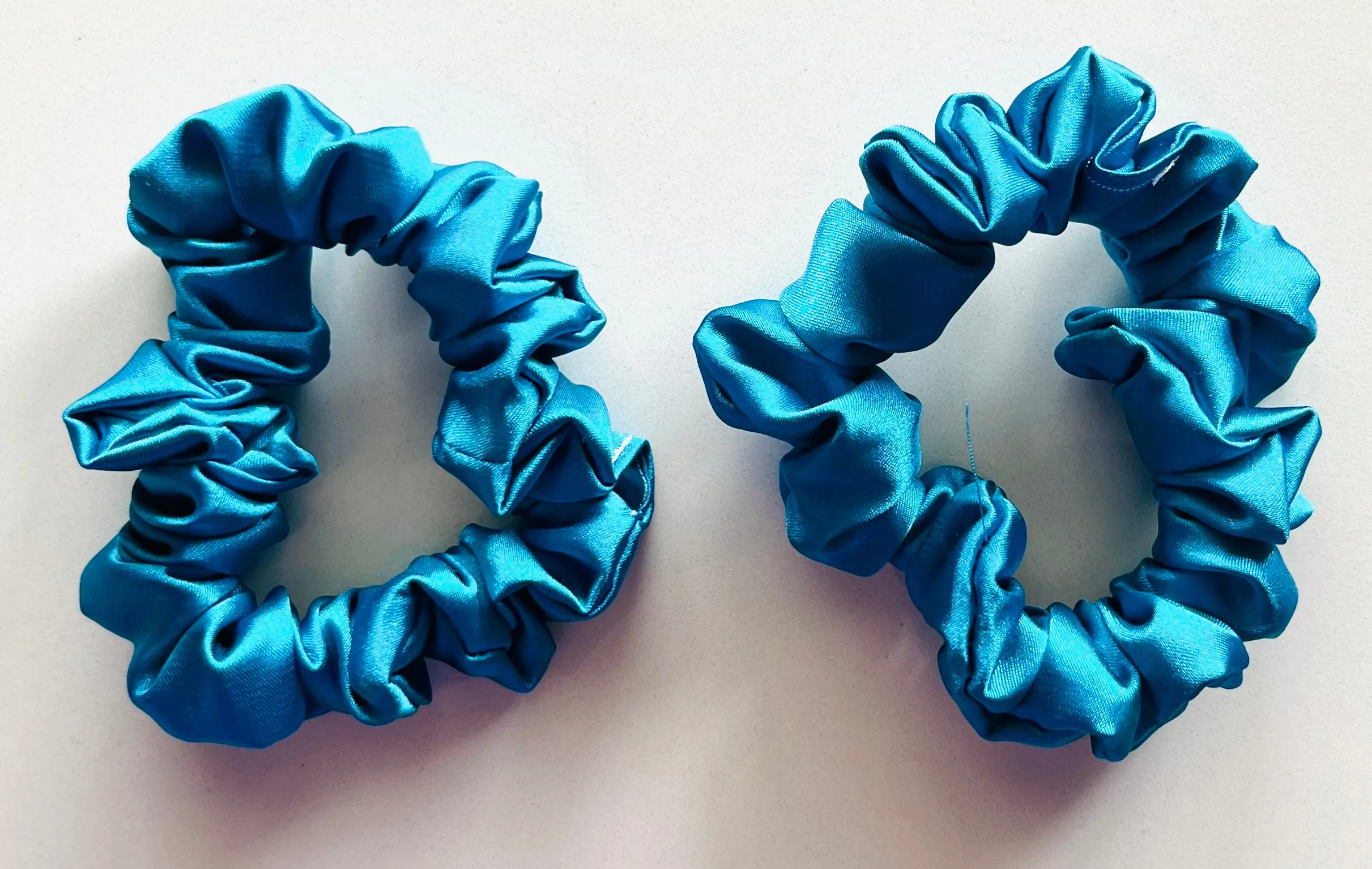 Blue Sky Satin Scrunchie