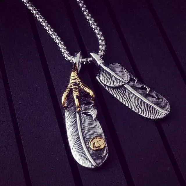 Boho Leaf & Feather Pendant