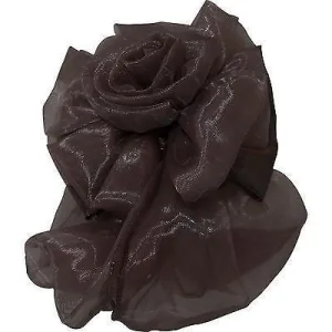 Brown Hair Bow Flower Bun Net Barrette Clip Satin Ribbon Snood Girls Kids Ladies